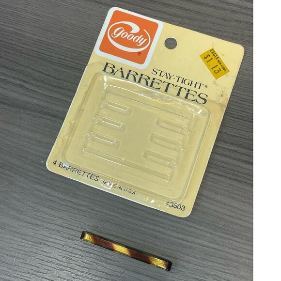 Goody Stay-Tight Barrette Includes One 2 Inch Vintage Tortoise Shell Pattern USA - Picture 1 of 9